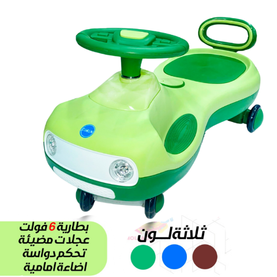 صورة سيارة أطفال كهربائية مع عجلات مضيئة